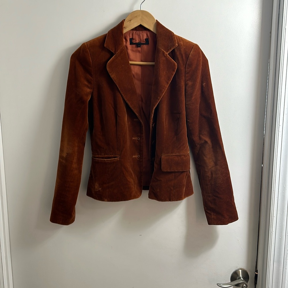 Velvet orange blazer